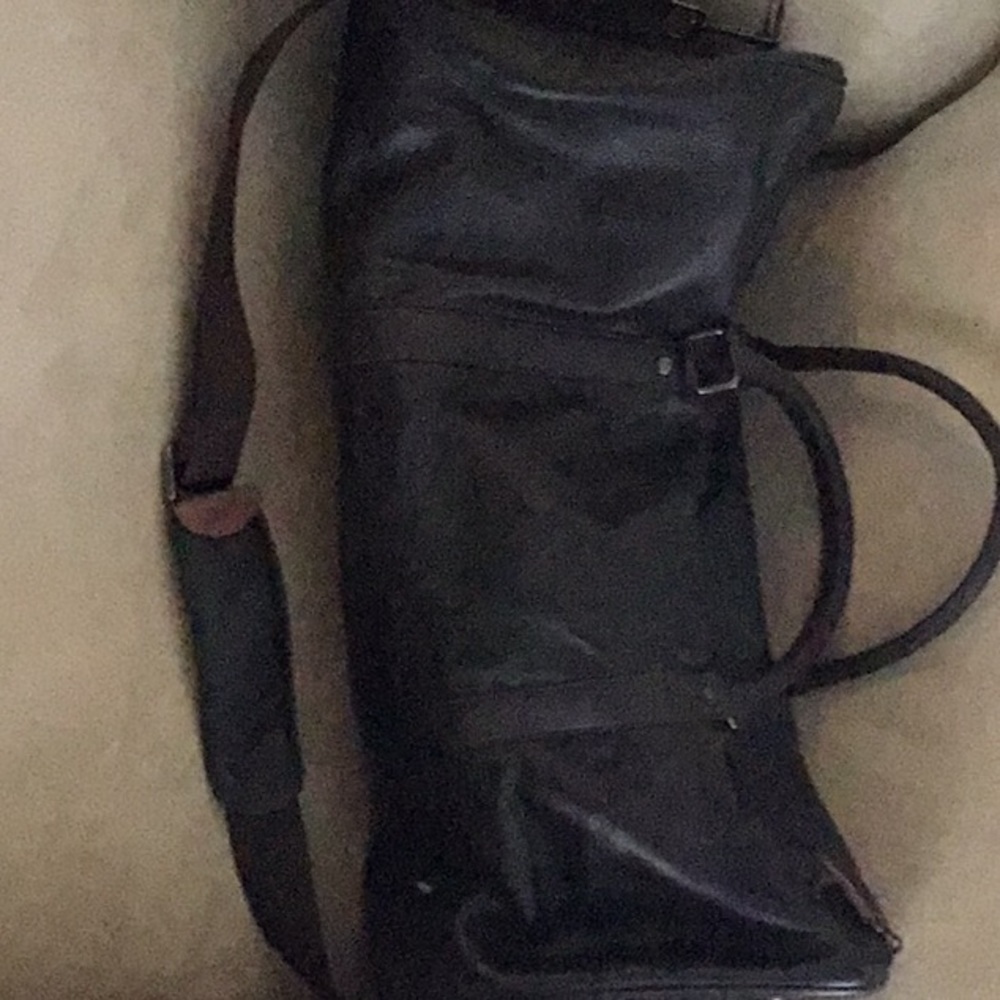 Brown Leather “pilots” weekender bag